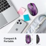 TECKNET Purple Wireless Ergonomic Optical Mouse