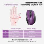 TECKNET Purple Wireless Ergonomic Optical Mouse