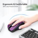 TECKNET Purple Wireless Ergonomic Optical Mouse