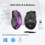 TECKNET Purple Wireless Ergonomic Optical Mouse