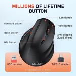 Wireless Ergonomic Vertical Mouse with RGB Lighting