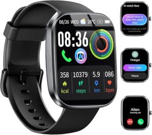 AI Smartwatch with ChatGPT, Bluetooth, Fitness Tracking