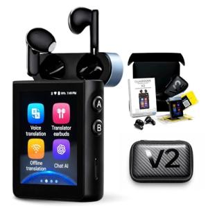 Portable AI Translator with Earbuds – 144 Languages