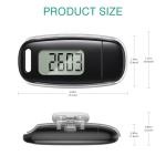 ORIA Rechargeable 3D Step Counter Pedometer
