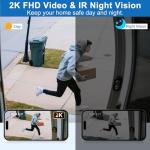 Wireless 2K HD Smart Doorbell Camera with Chime