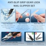 Black Non-Slip Wide Nail Clipper Set