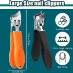 Wide Jaw Nonslip Nail Clippers - 2 Pack