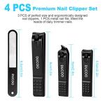 DUCOO Nonslip Nail Clipper Set - 4 Pieces