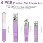 DUCOO 4-Piece Nonslip Nail Clipper Set