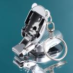 Foldable Mini Nail Clipper Keychain - Blue