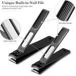 Nonslip Wide Nail Clippers Manicure Set in Black