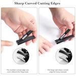 Nonslip Wide Nail Clippers Manicure Set in Black