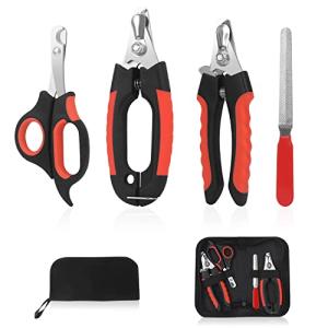 Dog Nail Clippers with Safety Guard and Non-Slip Handles