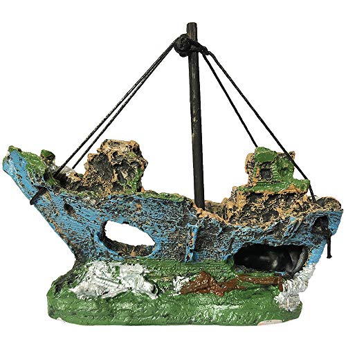 SLOME Aquarium Shipwreck Boat Ornament for Tanks