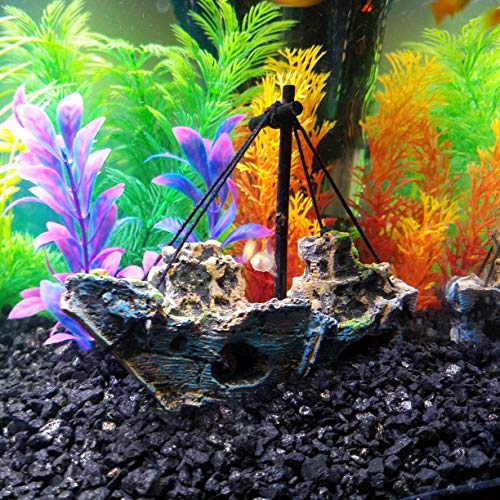 SLOME Aquarium Shipwreck Boat Ornament for Tanks