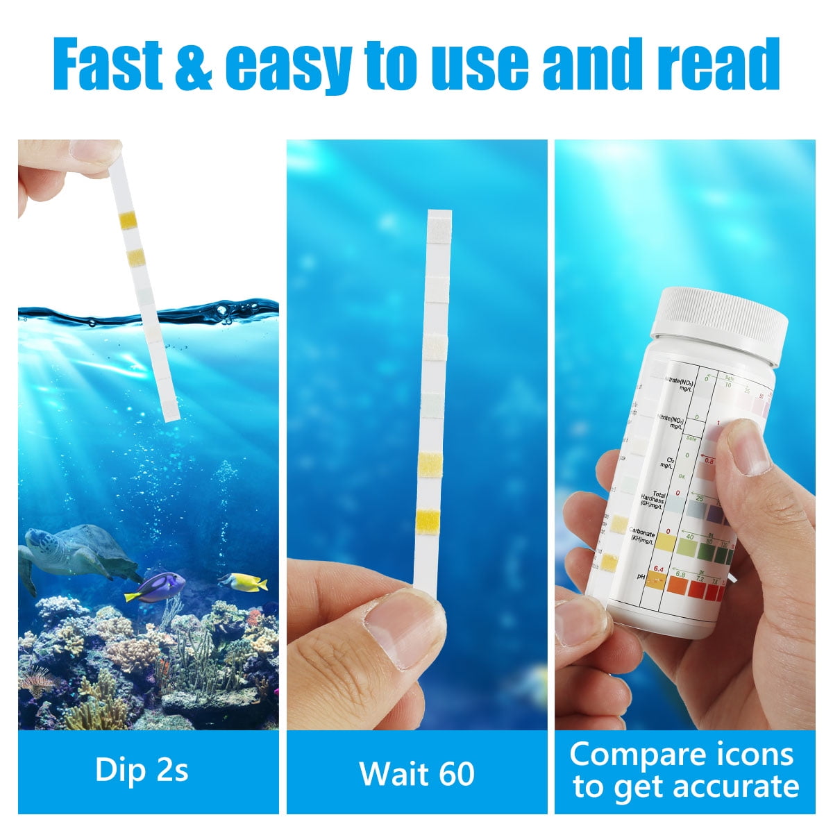 Aquarium Test Strips for Freshwater and Saltwater
