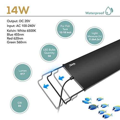 Hygger 14W Adjustable LED Aquarium Light