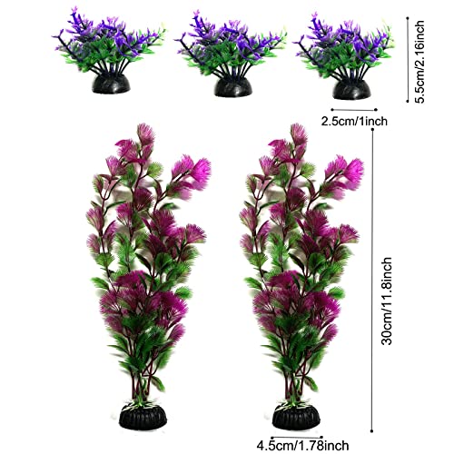 Colorful Artificial Aquarium Plants - 25 Pack