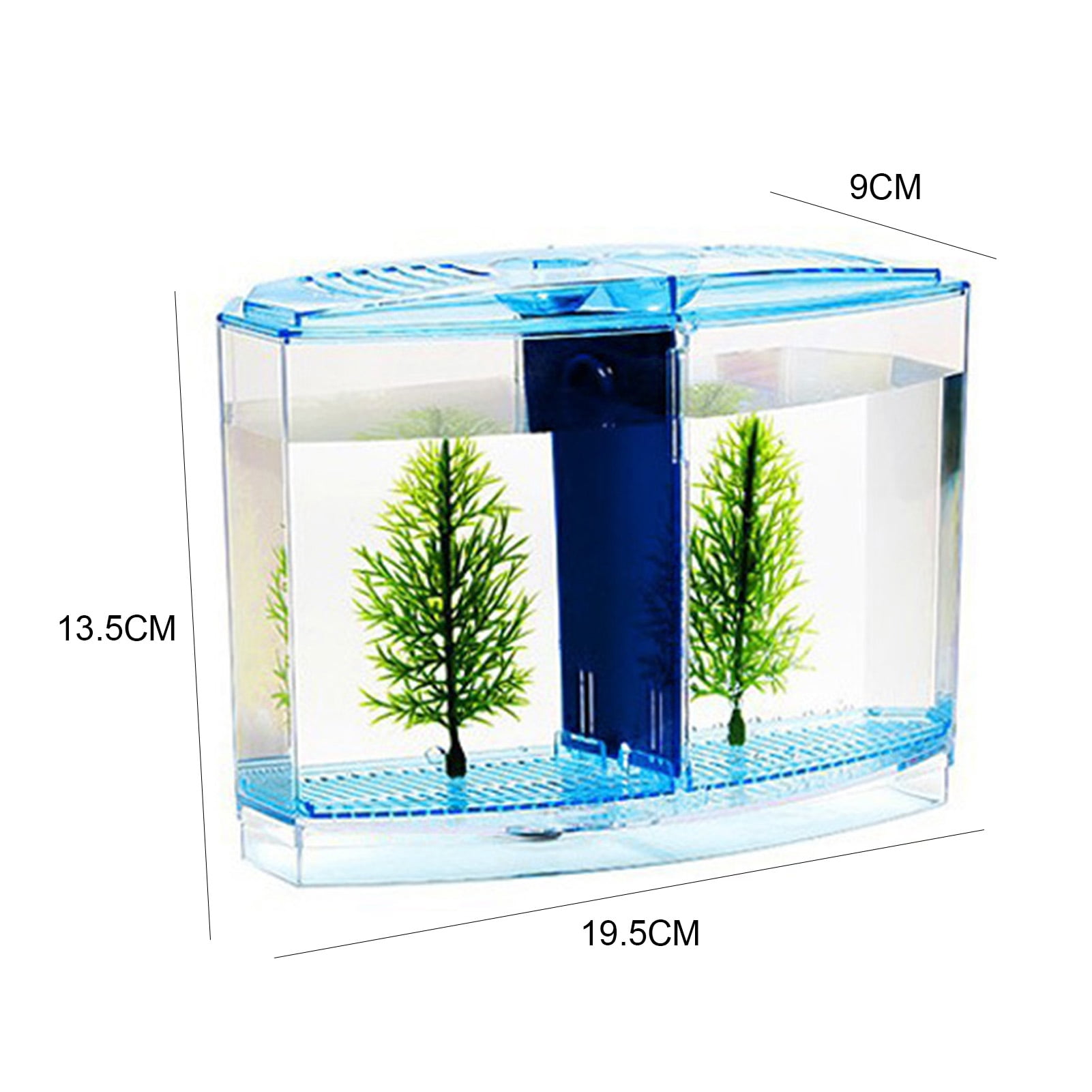 Meidiya Betta Fish Tank with LED Light and Decor
