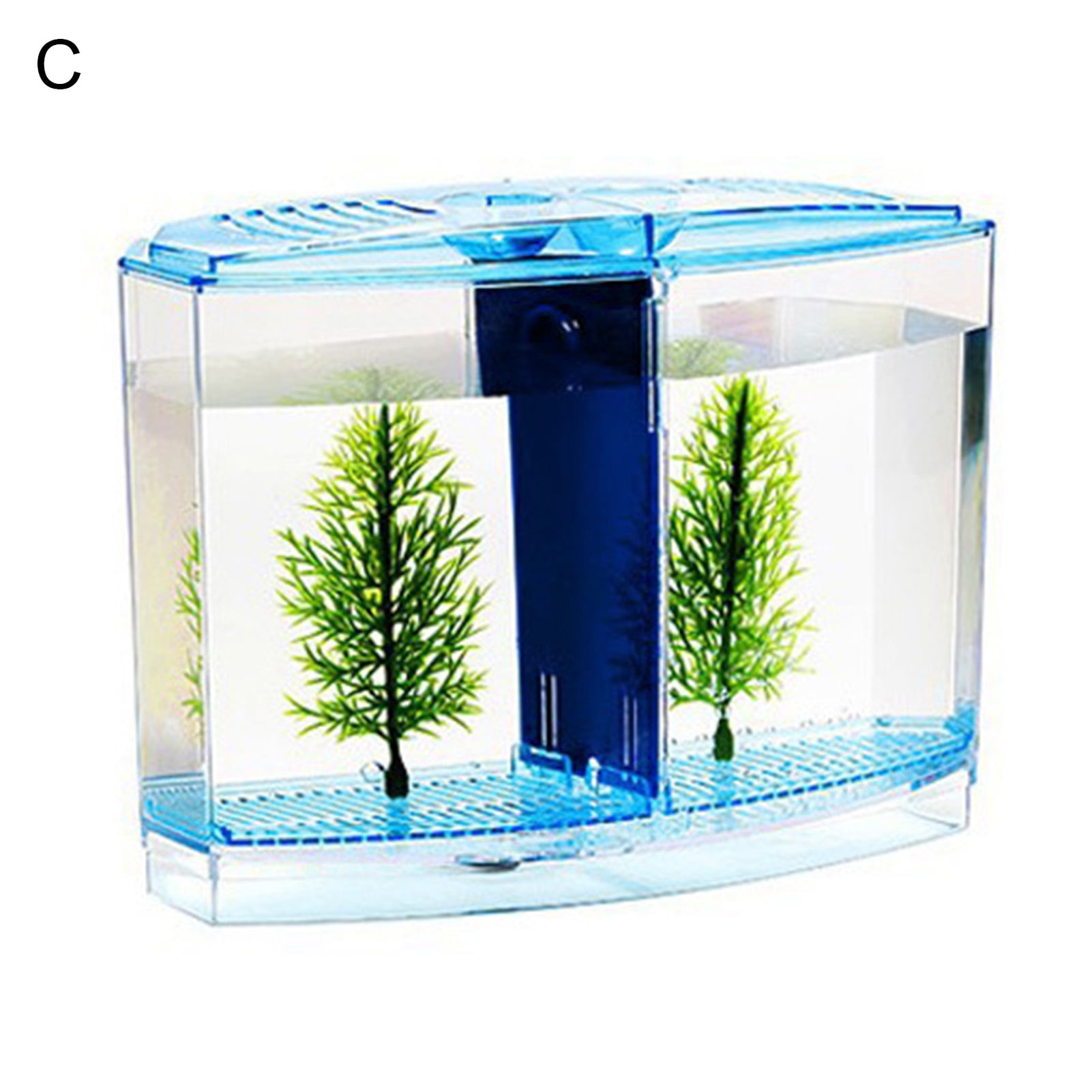 Meidiya Betta Fish Tank with LED Light and Decor