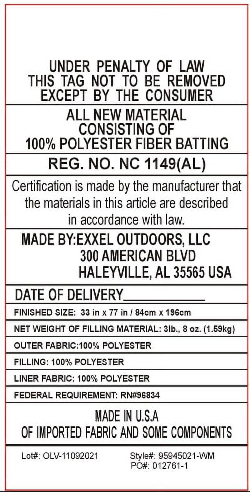 35-Degree Recycled Adult Sleeping Bag in Blue