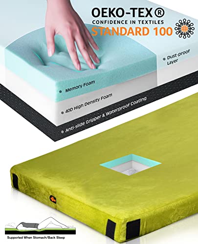 Thick 3-Inch Memory Foam Camping Mattress Pad