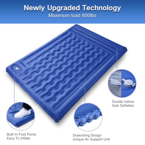 Extra-Thick Double Camping Sleeping Pad with Pillow