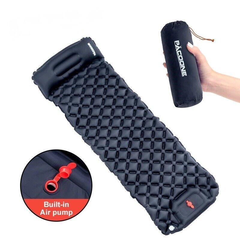 Portable Inflatable Sleeping Pad with Pillow
