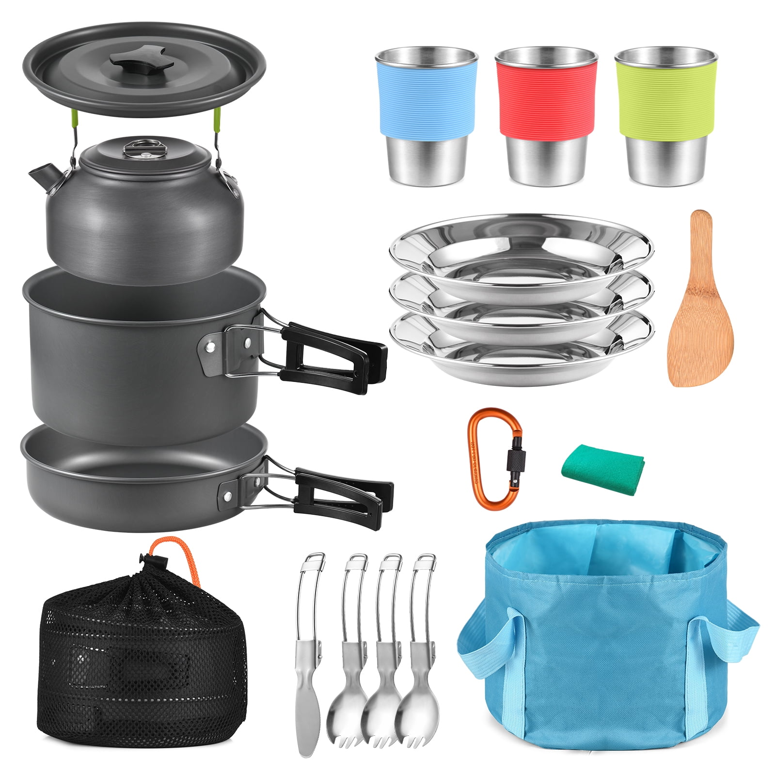TOMSHOO 22-Piece Camping Cookware Set