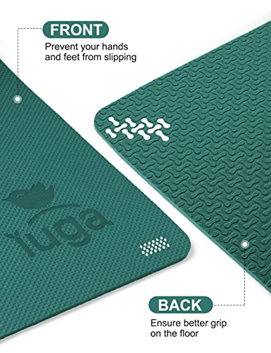 Non-Slip Yoga Mat with Alignment Lines, Green
