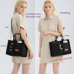 Spacious Black Canvas Tote Bag for Women