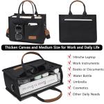 Spacious Black Canvas Tote Bag for Women