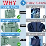 ZHMO Women’s Canvas Tote Bag with Pockets