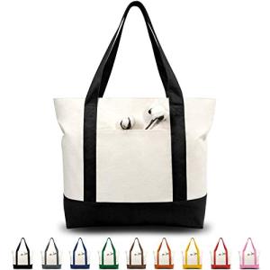 Reusable Canvas Tote Bag with External Pocket
