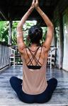 OYANUS Womens Summer Workout Tops Sexy Backless Yoga Shirts Open Back Activewear Running Sports Gym Tank Tops Bisque M