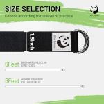 Slim Panda Yoga Strap for Stretching,Cotton Yoga Strap with Adjustable D-Ring Buckle,Non-Elastic Yoga Belt for Pilates,Gym Workouts,Physical Therapy,Improve Flexibility