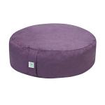 Gaiam Zafu Yoga Meditation Cushion - Ergonomic Buckwheat Hull Floor Pillow for Posture Support, Tailored Comfort with Adjustable Filling, Carry Handle, Versatile for Pilates and Relaxation - Purple