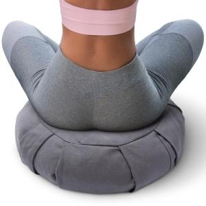 Cheer Collection Meditation Cushion - Ergonomic Floor Pillow, Yoga Pillow with Buckwheat Filling, Zafu Meditation Cushion, Comfort & Meditation Posture Support