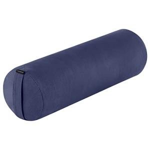 Retrospec Sequoia Yoga Bolster & Meditation Cushion Pillow - Supportive Yoga Block Alternative With Cotton Cover - Relieves Joint & Spine Stress - 28in X 10in Round
