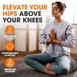 Cheer Collection Meditation Cushion - Ergonomic Floor Pillow, Yoga Pillow with Buckwheat Filling, Zafu Meditation Cushion, Comfort & Meditation Posture Support