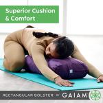 Gaiam Yoga Bolster - Long, Rectangular Meditation Pillow - Supportive Cushion for Restorative Yoga and Sitting on the Floor - Built-In Carrying Handle - Machine Washable Cover'