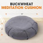 Cheer Collection Meditation Cushion - Ergonomic Floor Pillow, Yoga Pillow with Buckwheat Filling, Zafu Meditation Cushion, Comfort & Meditation Posture Support