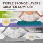 Yes4All Triple-Layer Sponge Yoga Bolster Pillow for Restorative Yoga & Meditation - Versatile Support Pillow, Balance & Poses Modification
