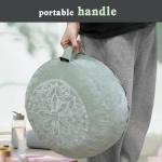 MYDAYS OUTDOOR Meditation Cushion,Comfortable Floor Pillow, Memory Foam Fill in Meditation Pillow with Velvet Cover,Floor Cushion Seating for Adults,Premium Yoga Bolster (Grey)