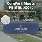 Retrospec Sequoia Yoga Bolster & Meditation Cushion Pillow - Supportive Yoga Block Alternative With Cotton Cover - Relieves Joint & Spine Stress - 28in X 10in Round