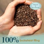 Florensi Meditation Cushion - Comfortable Floor Pillow - Traditional Crescent Meditation Pillow with Beautiful Velvet Cover - Large Floor Cushion Seating for Adults - Premium Yoga Buckwheat Bolster