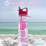 H2OCOACH Motivational Hydration Water Bottle, Fitness Sports Tritan Bottle with Straw, Gym Workout Reminder for Better Hydration Water Intake with Time Marker and Measurements, BPA-Free (30 Oz)