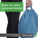 Gaiam Zafu Yoga Meditation Cushion - Ergonomic Buckwheat Hull Floor Pillow for Posture Support, Tailored Comfort with Adjustable Filling, Carry Handle, Versatile for Pilates and Relaxation - Purple