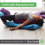 Gaiam Yoga Bolster - Long, Rectangular Meditation Pillow - Supportive Cushion for Restorative Yoga and Sitting on the Floor - Built-In Carrying Handle - Machine Washable Cover'