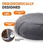 Cheer Collection Meditation Cushion - Ergonomic Floor Pillow, Yoga Pillow with Buckwheat Filling, Zafu Meditation Cushion, Comfort & Meditation Posture Support